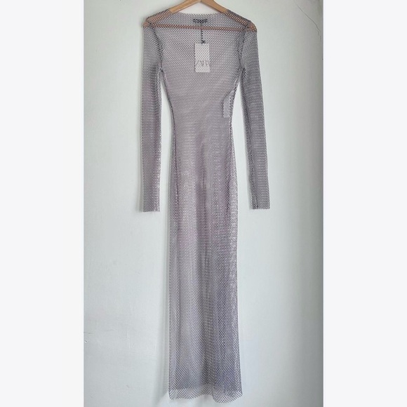 Zara SS22 Rhinestone Mesh Dress - Picture 2 of 4